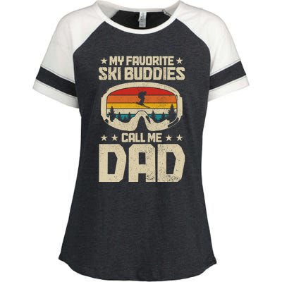 Ski Dad My Favourite Ski Buddies Call Me Dad Skiing Skier Cool Gift Enza Ladies Jersey Colorblock Tee