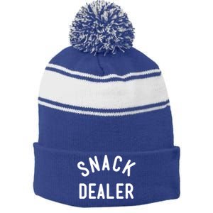 Snack Dealer Mom Teacher Daycare Funny Gift Present Cute Gift Stripe Pom Pom Beanie