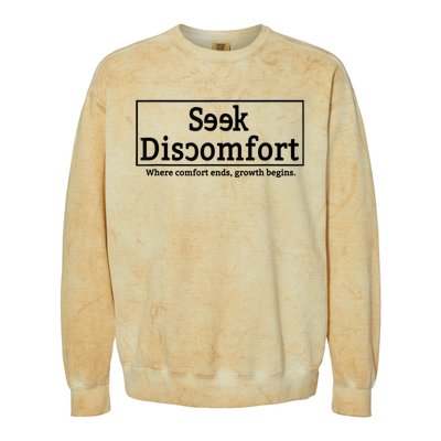 Seek Discomfort Motivational Quote Inspirational Change Colorblast Crewneck Sweatshirt