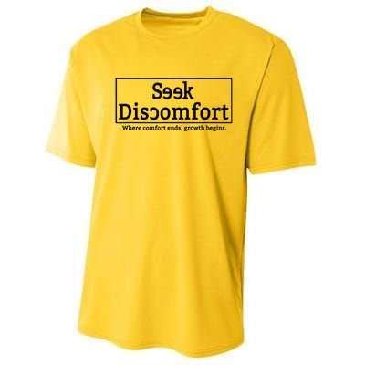 Seek Discomfort Motivational Quote Inspirational Change Performance Sprint T-Shirt