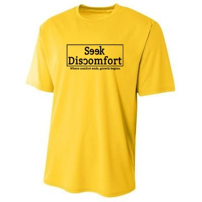 Seek Discomfort Motivational Quote Inspirational Change Youth Performance Sprint T-Shirt