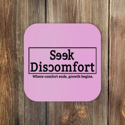 Seek Discomfort Motivational Quote Inspirational Change Coaster