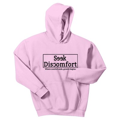 Seek Discomfort Motivational Quote Inspirational Change Kids Hoodie