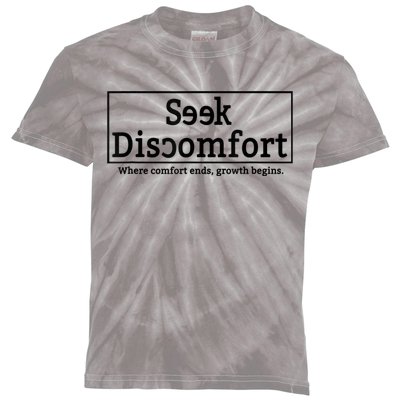 Seek Discomfort Motivational Quote Inspirational Change Kids Tie-Dye T-Shirt