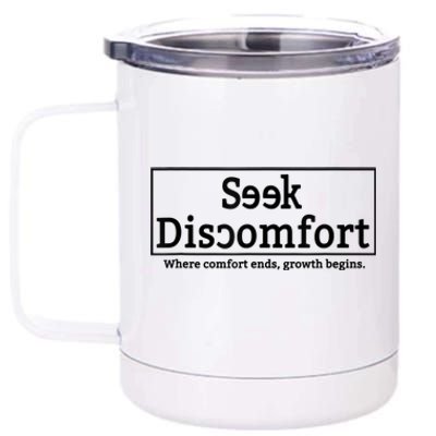 Seek Discomfort Motivational Quote Inspirational Change 12 oz Stainless Steel Tumbler Cup