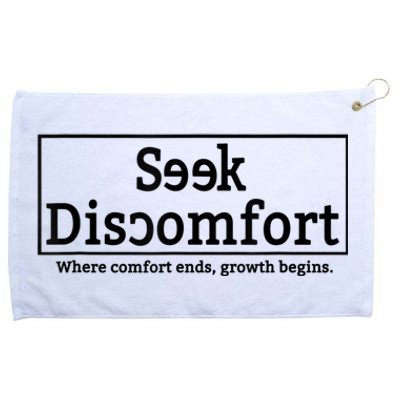 Seek Discomfort Motivational Quote Inspirational Change Grommeted Golf Towel