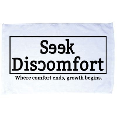 Seek Discomfort Motivational Quote Inspirational Change Microfiber Hand Towel