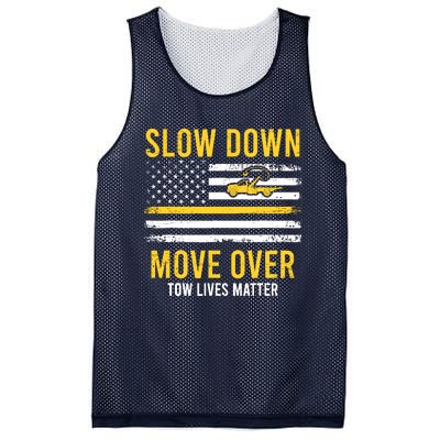 Slow Down Move Over Tow Lives Matter Driver American Flag Mesh Reversible Basketball Jersey Tank