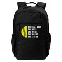 Softball Dad Man Myths Wallet Softball Fathers Day Daily Commute Backpack