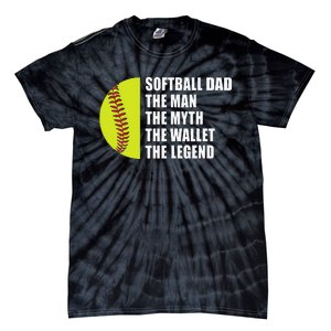 Softball Dad Man Myths Wallet Softball Fathers Day Tie-Dye T-Shirt