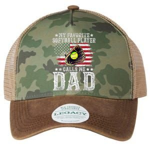 Softball Dad My Favorite Softball Player Calls Me Dad Gift Legacy Tie Dye Trucker Hat