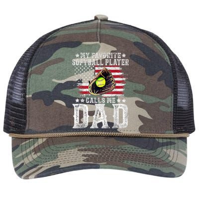 Softball Dad My Favorite Softball Player Calls Me Dad Gift Retro Rope Trucker Hat Cap