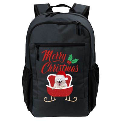 Samoyed Dog Merry Christmas Design For The Holiday Season! Daily Commute Backpack