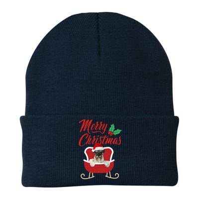 Schnauzer Dog Merry Christmas Design For The Holiday Season! Knit Cap Winter Beanie