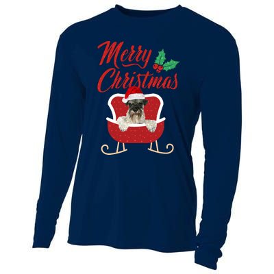 Schnauzer Dog Merry Christmas Design For The Holiday Season! Cooling Performance Long Sleeve Crew