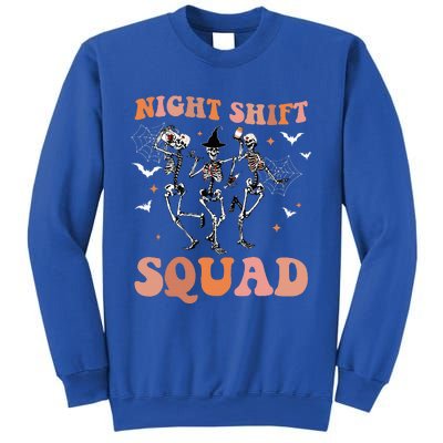 Skeleton Dancing Nurse Night Squad Shift Halloween Sweatshirt