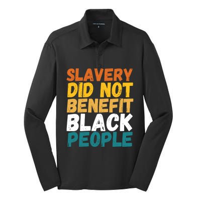 Slavery Did Not Benefit Black People Silk Touch Performance Long Sleeve Polo