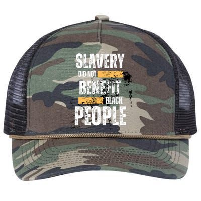 Slavery Did Not Benefit Black People Retro Rope Trucker Hat Cap