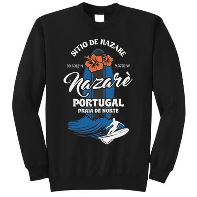 Sitio De Nazare Portugal Beach Surfing Souvenir Surfer Sweatshirt