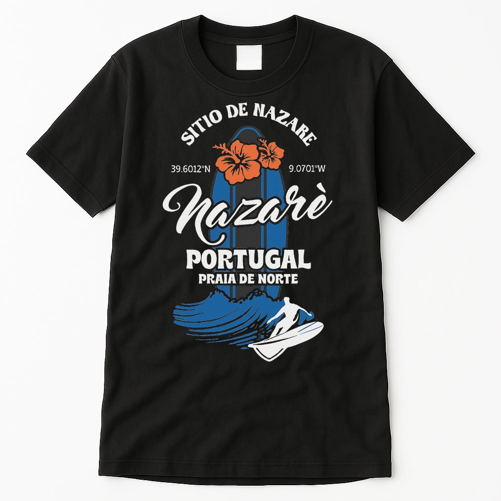 Sitio De Nazare Portugal Beach Surfing Souvenir Surfer Tall T-Shirt
