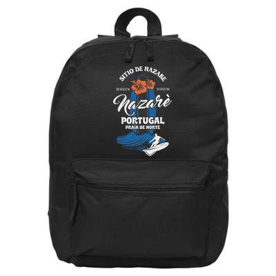 Sitio De Nazare Portugal Beach Surfing Souvenir Surfer 16 in Basic Backpack