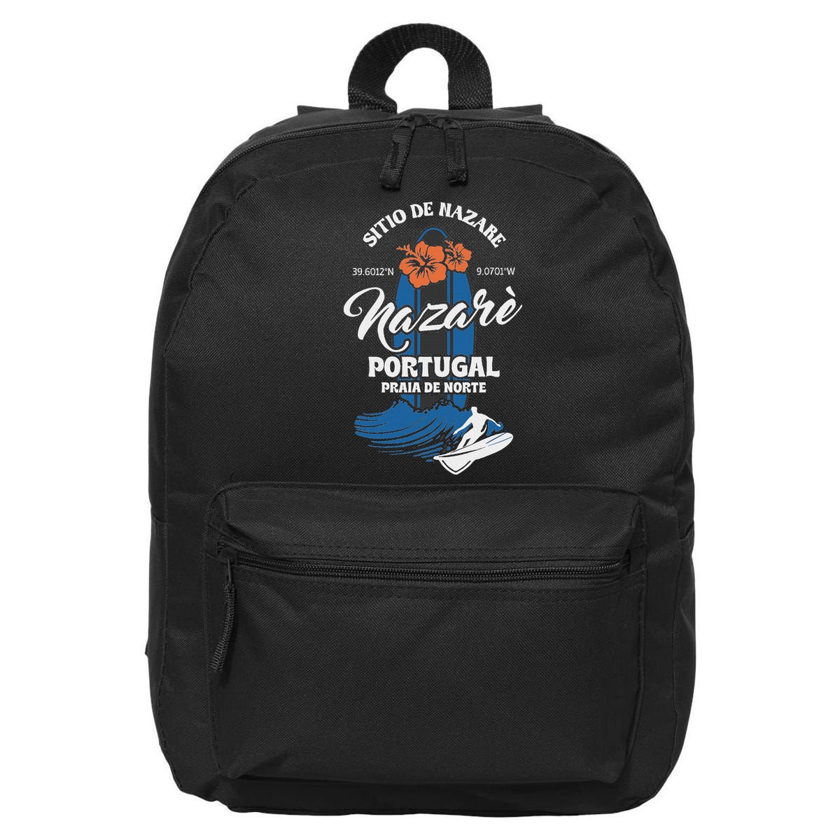 Sitio De Nazare Portugal Beach Surfing Souvenir Surfer 16 in Basic Backpack