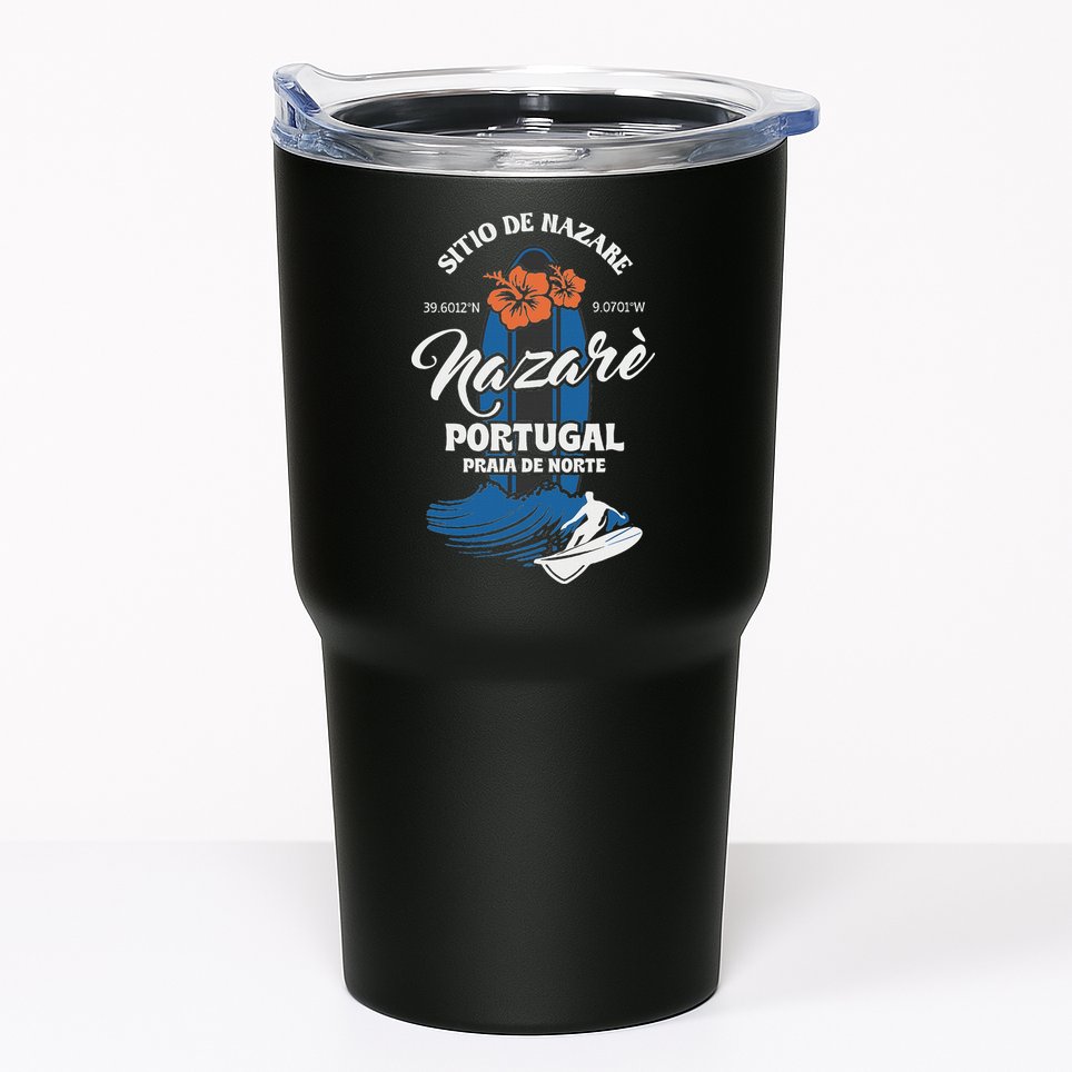 Sitio De Nazare Portugal Beach Surfing Souvenir Surfer Tumbler