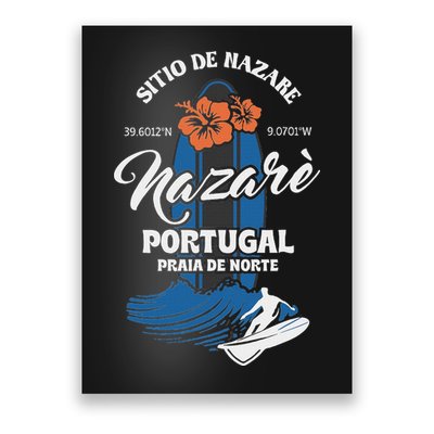Sitio De Nazare Portugal Beach Surfing Souvenir Surfer Poster