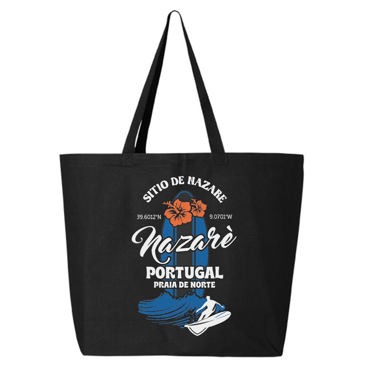 Sitio De Nazare Portugal Beach Surfing Souvenir Surfer 25L Jumbo Tote