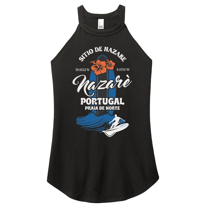 Sitio De Nazare Portugal Beach Surfing Souvenir Surfer Women's Perfect Tri Rocker Tank