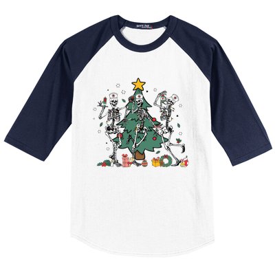 Skeleton Dancing Nurse Christmas Baseball Sleeve Shirt