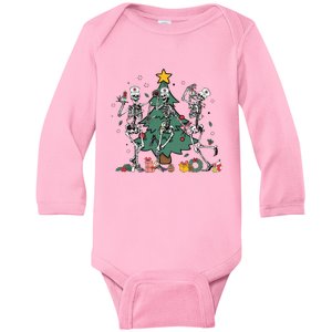 Skeleton Dancing Nurse Christmas Baby Long Sleeve Bodysuit