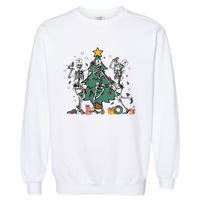 Skeleton Dancing Nurse Christmas Garment-Dyed Sweatshirt