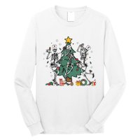 Skeleton Dancing Nurse Christmas Long Sleeve Shirt