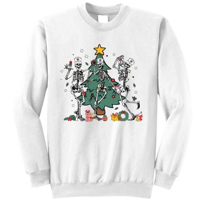 Skeleton Dancing Nurse Christmas Sweatshirt