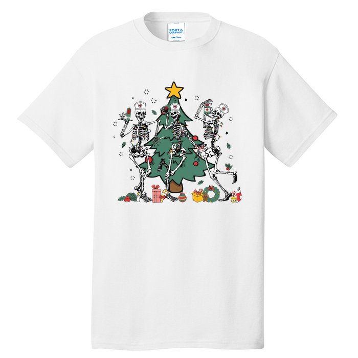 Skeleton Dancing Nurse Christmas Tall T-Shirt