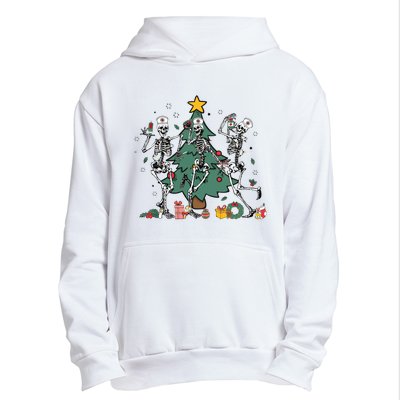 Skeleton Dancing Nurse Christmas Urban Pullover Hoodie