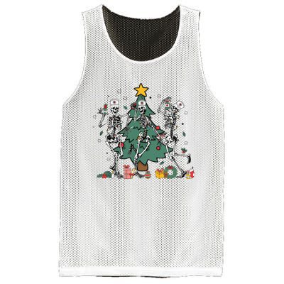 Skeleton Dancing Nurse Christmas Mesh Reversible Basketball Jersey Tank