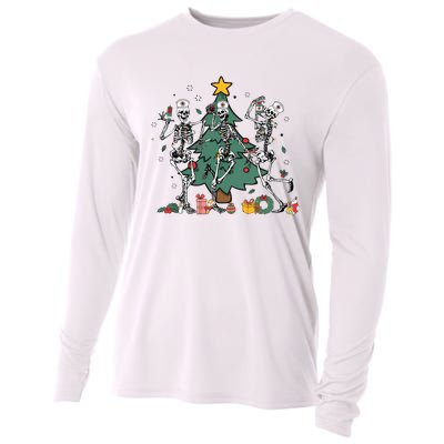 Skeleton Dancing Nurse Christmas Cooling Performance Long Sleeve Crew