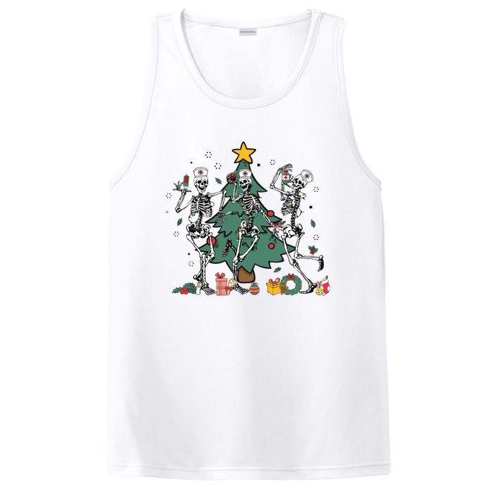 Skeleton Dancing Nurse Christmas PosiCharge Competitor Tank