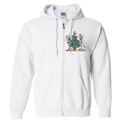 Skeleton Dancing Nurse Christmas Full Zip Hoodie