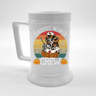 Skeleton Dialysis Nurse Crew Funny Vintage Halloween Nurses Cute Gift Beer Stein