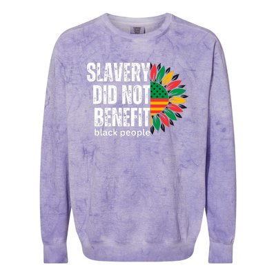 Slavery Did Not Benefit Black People Colorblast Crewneck Sweatshirt