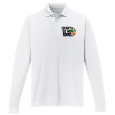 Slavery Did Not Benefit Black People Performance Long Sleeve Polo