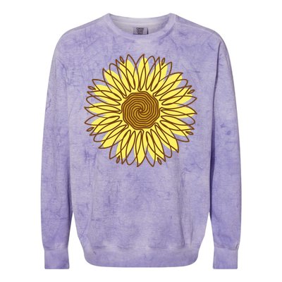 Sunflower Drawing Nature Colorblast Crewneck Sweatshirt