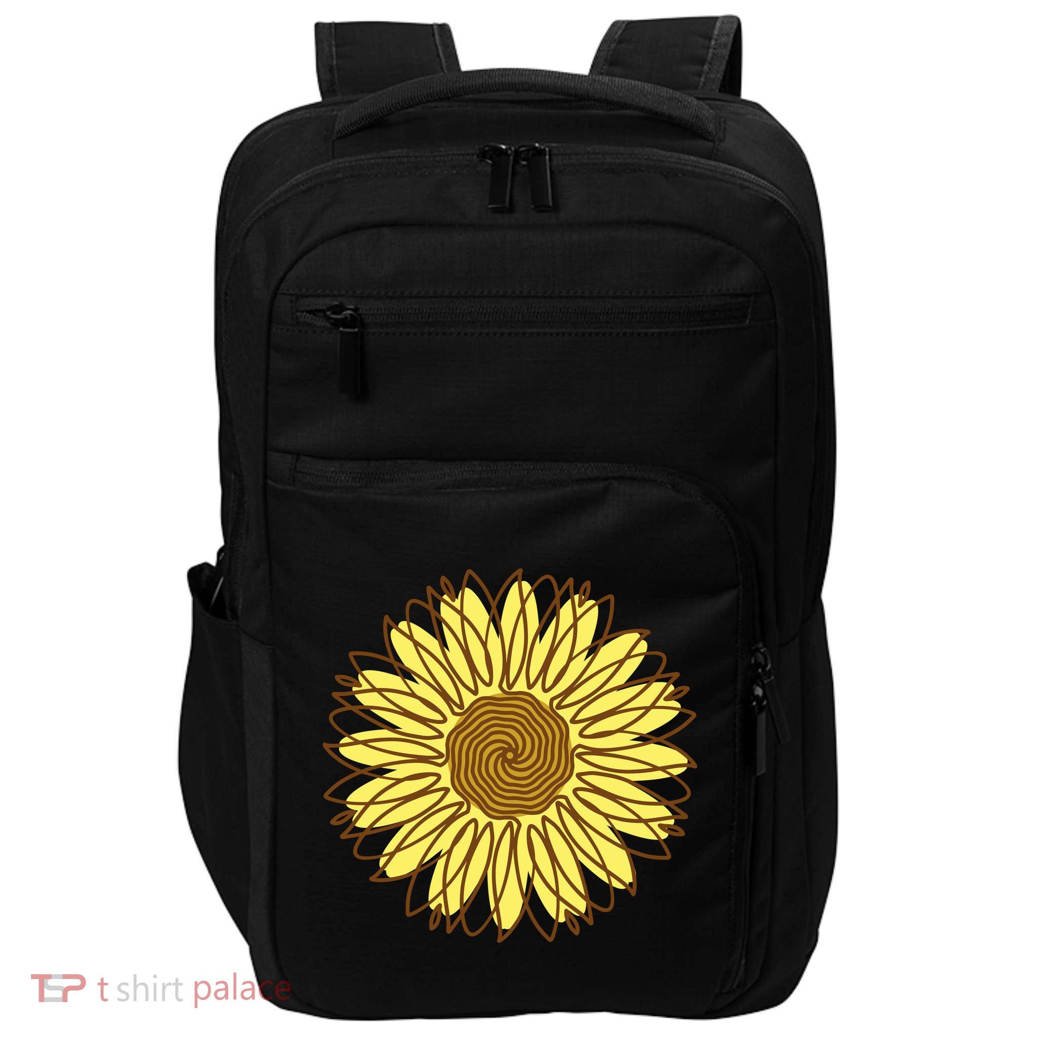 Sunflower Drawing Nature Impact Tech Backpack
