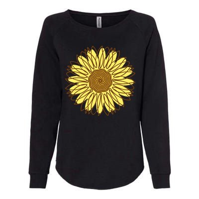 Sunflower Drawing Nature Womens California Wash Sweatshirt