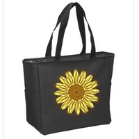 Sunflower Drawing Nature Zip Tote Bag