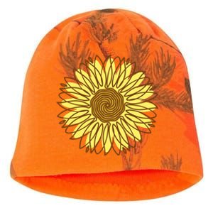 Sunflower Drawing Nature Kati - Camo Knit Beanie