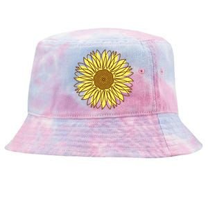 Sunflower Drawing Nature Tie-Dyed Bucket Hat